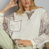 Floral Print Contrast Sweater