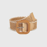 Boho hollow woven straw belt for women