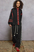 Animal Print Patch & Seam Hoodie