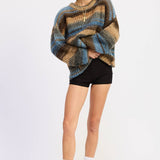 OVERSIZED KNIT STRIPED SWEATER