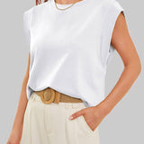Round neck cami base tank top loose basic vest