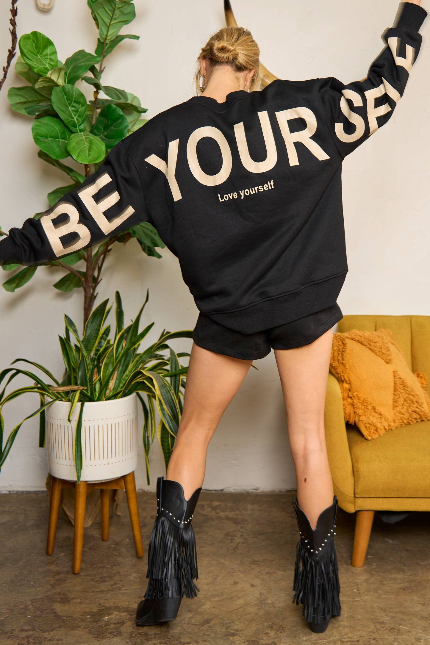 "Be Yourself" Oversized Sweatshirt
