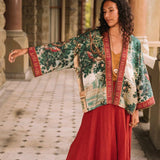 Wildheart Pixie Duster Crop Kimono w/ Unicorn & Castle
