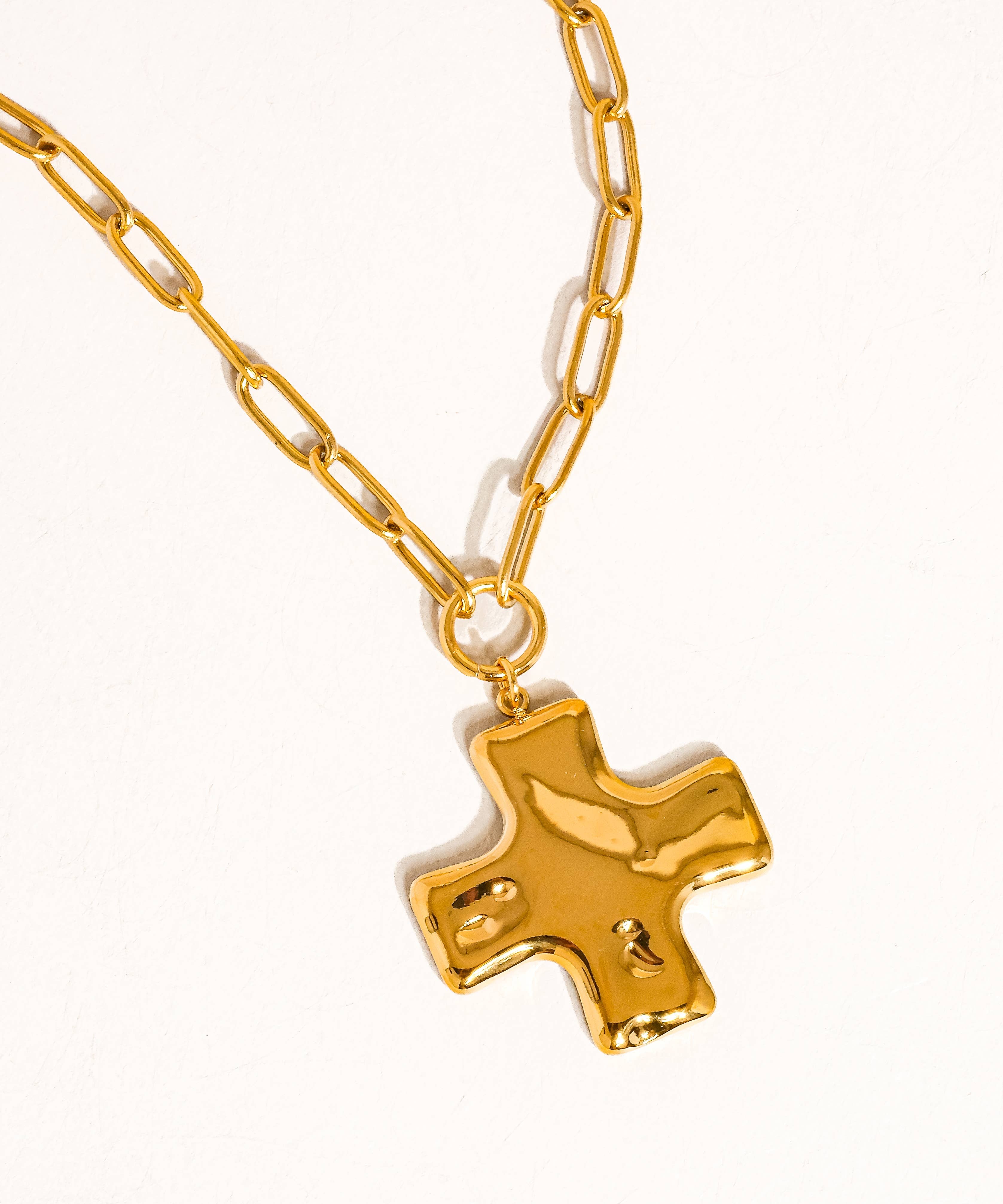 Bari 18K Non-Tarnish Cross Chain Necklace