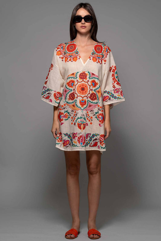 Medallion Bell Sleeve Dress