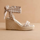 The Oceana | Latte Gingham Wrap Wedge
