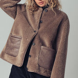 Plush Faux Shearling Jacket – Boxy Relaxed Fit