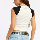 REGLAN BEADED FOOTBALL TEE