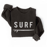 "SURF" & Surfboard Graphic Sweatshirt