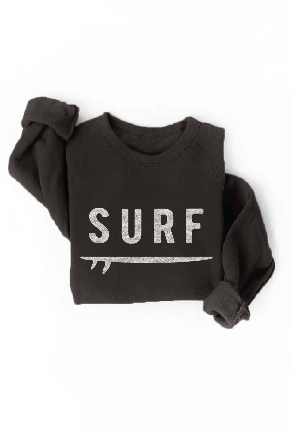 "SURF" & Surfboard Graphic Sweatshirt