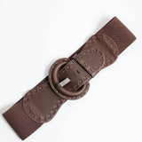 Distressed Wide Stitch Elastic Belt