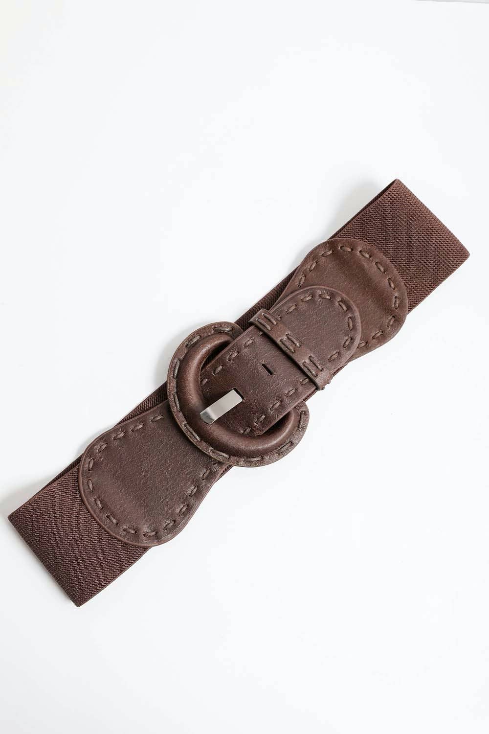 Distressed Wide Stitch Elastic Belt