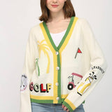 GOLF EMBROIDERED PATCH CARDIGAN LW2119