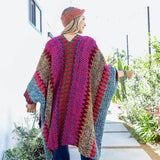 Western Colorful Crochet Patterned Ruana - The Original!