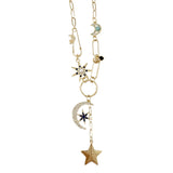 Starry Night Gold Multi Charm Necklace
