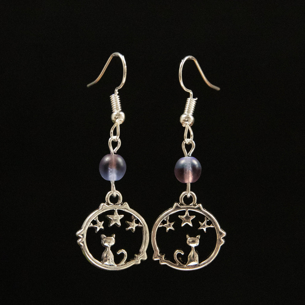 Kitten and Stars Earrings