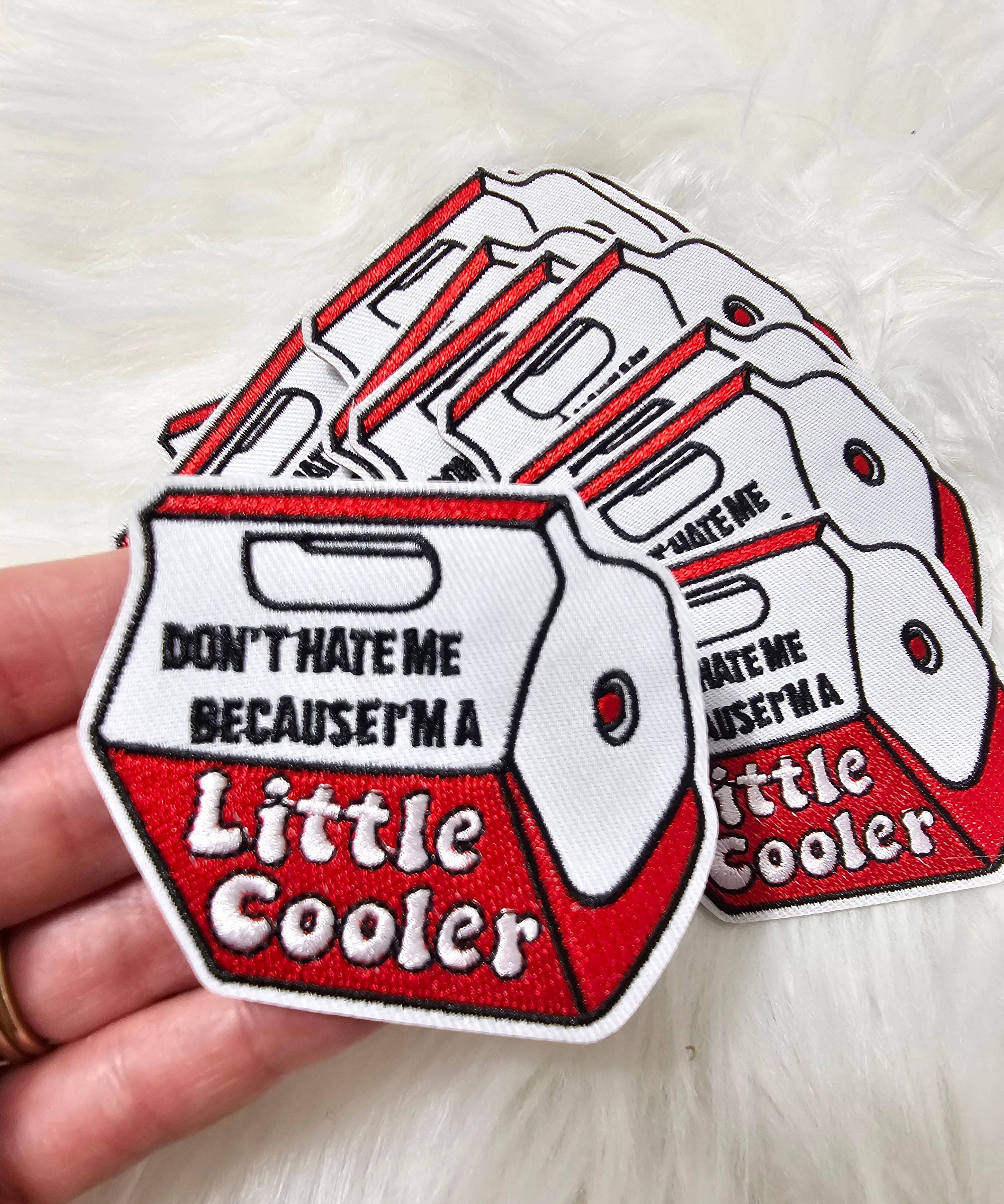 'Don't Hate Me Because I'm A Little Cooler' Woven Embroidery Iron On Patch