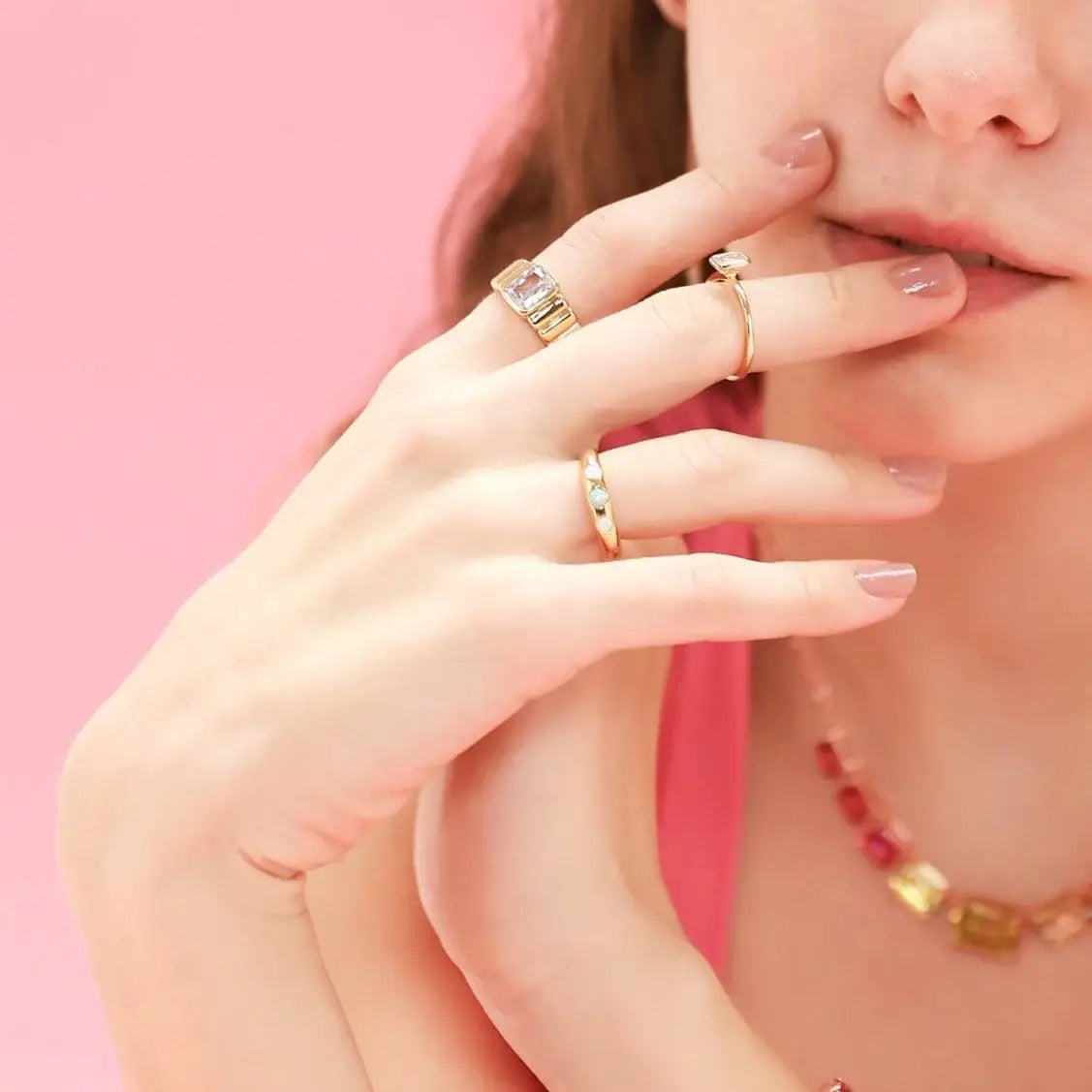 Stone Accented Dome Band Ring