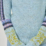 61313 Mock Neck Fair Isle Cuff Sweater