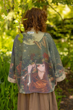 "The Messenger" Fleece Cottage Cardigan Jacket w/ Joan of Arc