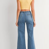 Patch Pocket Wide Leg Flare