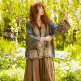 "The Messenger" Fleece Cottage Cardigan Jacket w/ Joan of Arc