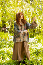 "The Messenger" Fleece Cottage Cardigan Jacket w/ Joan of Arc