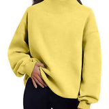 Oversized Mock Neck Top Sweatshirt