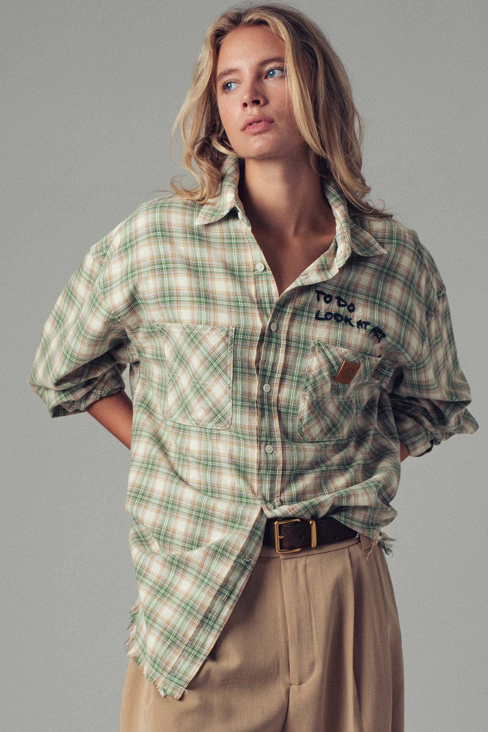 "TO DO: LOOK AT ART" Embroidered Boho Top