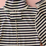 Striped Turtleneck Knit Top