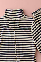 Striped Turtleneck Knit Top