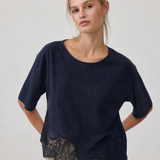 Slub Knit Lace Hem Tee - RTK1154