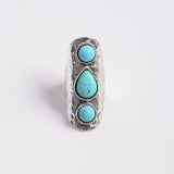Waterfall Droplet Turquoise Stone Silver Ring