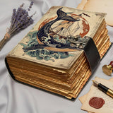 Whale Leather Journal – Handmade Nautical Notebook with Lock