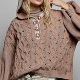 Floral Handmade Buttons Velvet Chenille Sweater Hoodie Top