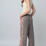 Leopard Print Heart Side Stripe Lounge Pants
