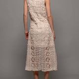 Floral Knit Sleeveless Midi Dress