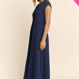 Plus - Soft Knit Seamed Cap Sleeve Wide-Leg Jumpsuit