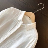 Cotton linen blend button down shirt
