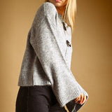 J7114   SWEATER CARDIGAN WITH TOGGLE BUTTON DETAIL